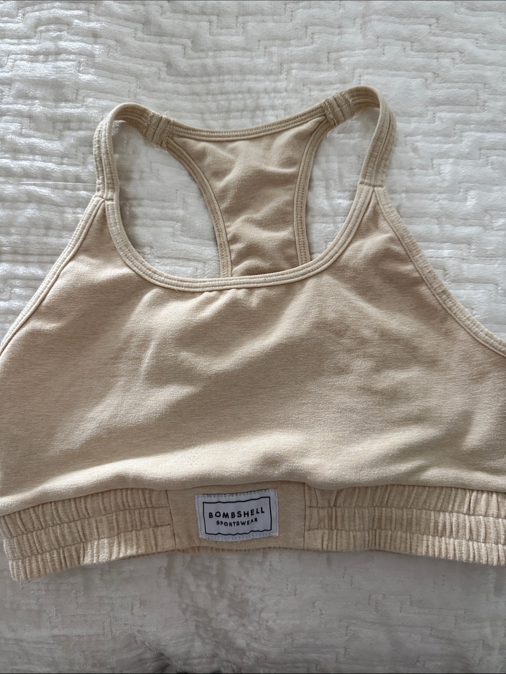 Bombshell Sportswear Nude/Beige Racerback Sports Bra
